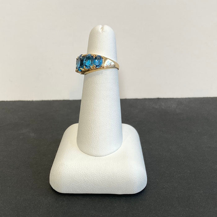 10k yellow gold london blue topaz ring