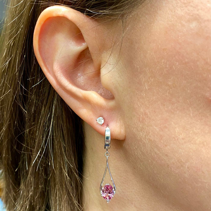 white gold earrings mahenge malaia garnet and diamond