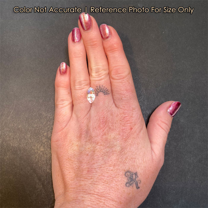marquise brilliant rainbow moonstone size to a hand