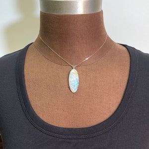 marquise cabochon opal pendant