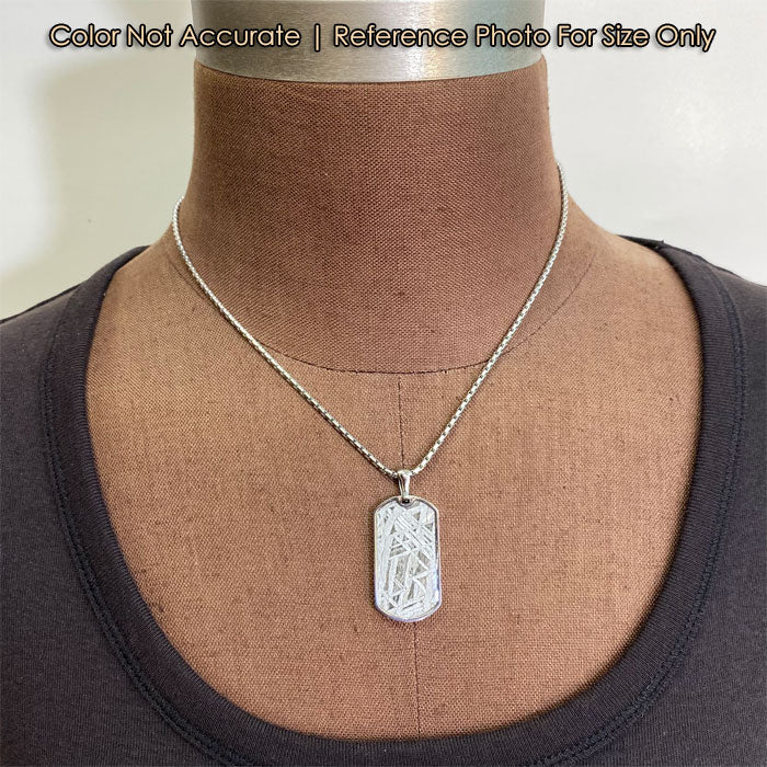 size of stainless steel meteorite necklace