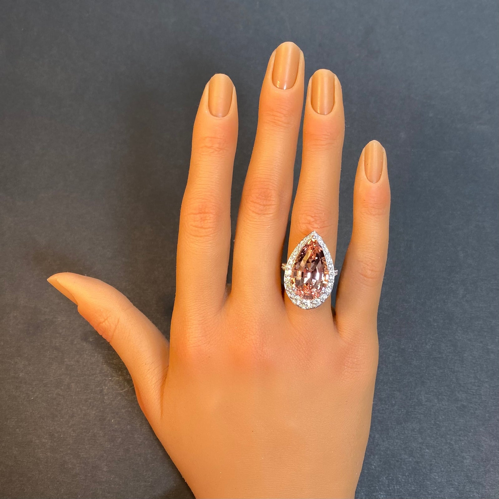 morganite and diamond ring white gold 