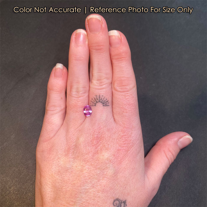pink color oval sapphire size