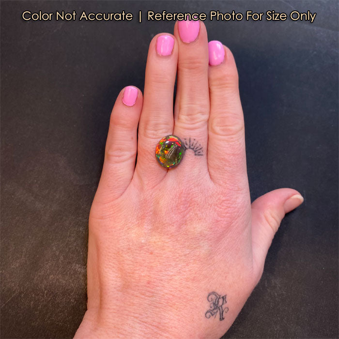 oval opal size to hand