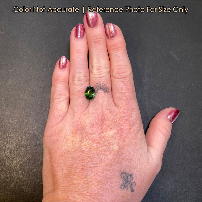 green rare zircon on hand