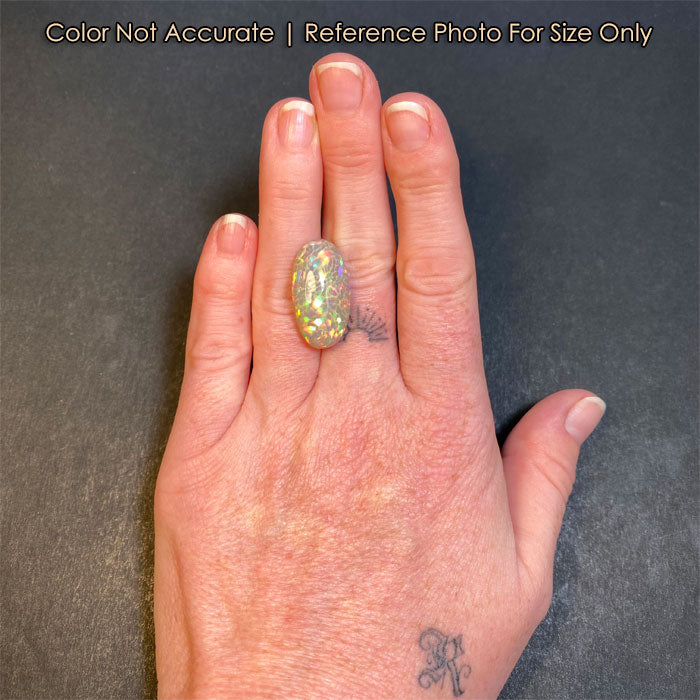 size of oval opal on hand reference