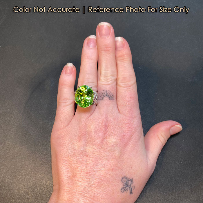 size of peridot ring on hand