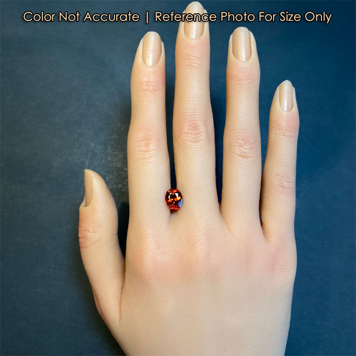 garnet gemstone size on a hand spessartite orange color