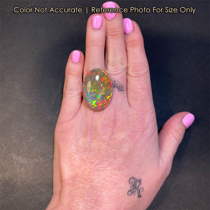 semi black oval opal size