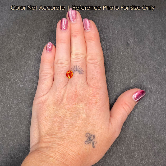 size of orange garnet to hand
