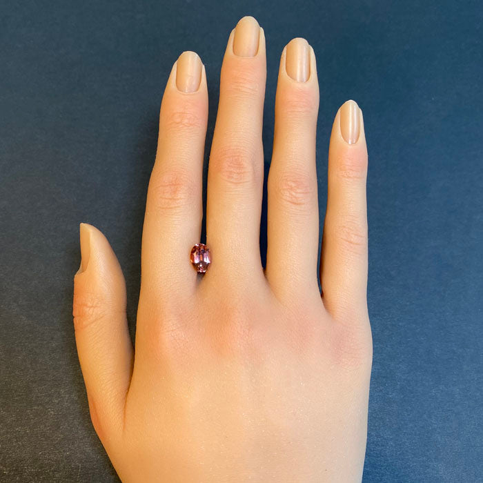 peachy pink tourmaline gem