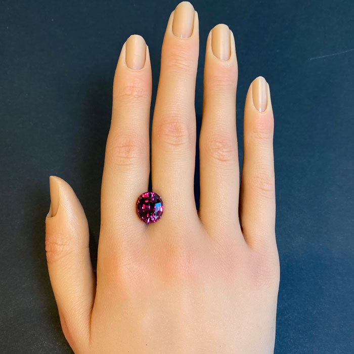 oval cut red violet purple garnet