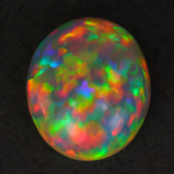 rainbow color oval cabochon cut opal gemstone