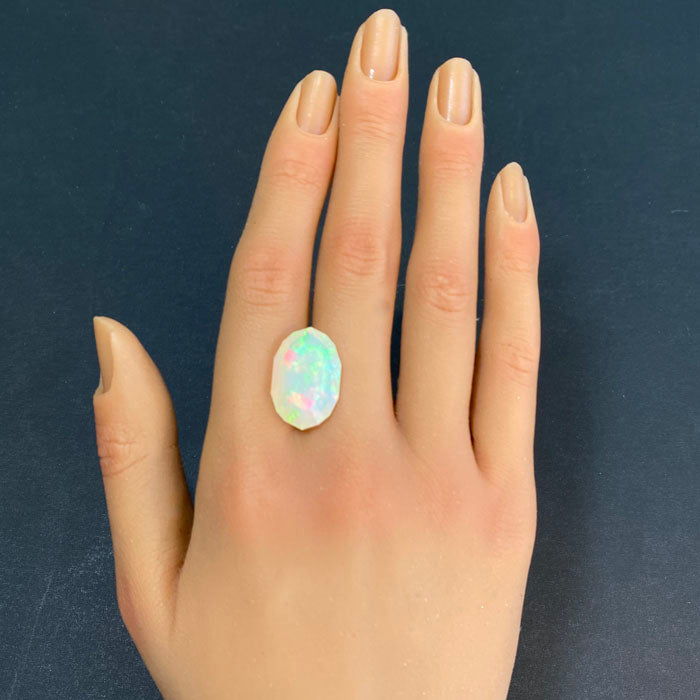 opal gemstone oval faceted