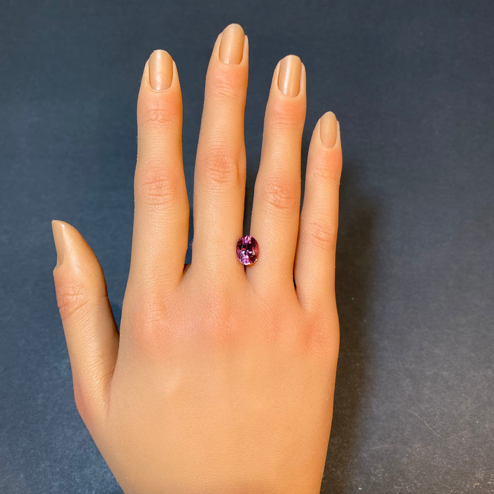 pink malaia garnet oval cut