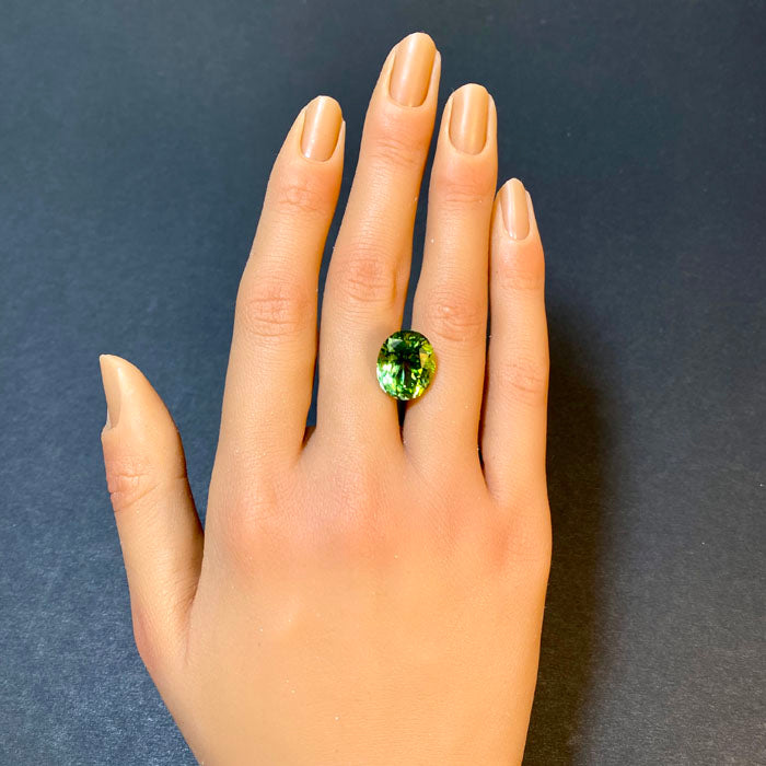 peridot oval cut mint green gem
