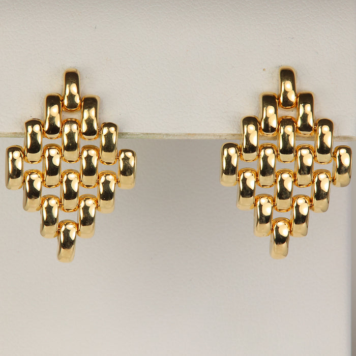yellow gold panther link earrings 