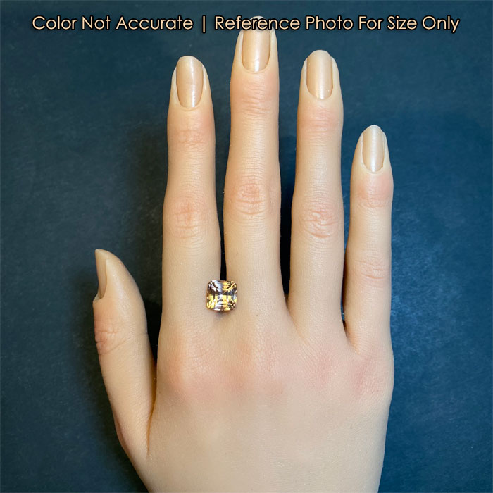 square stepped split facet gem on hand size