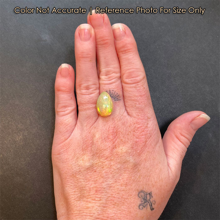 pear shape opal size to hand reference