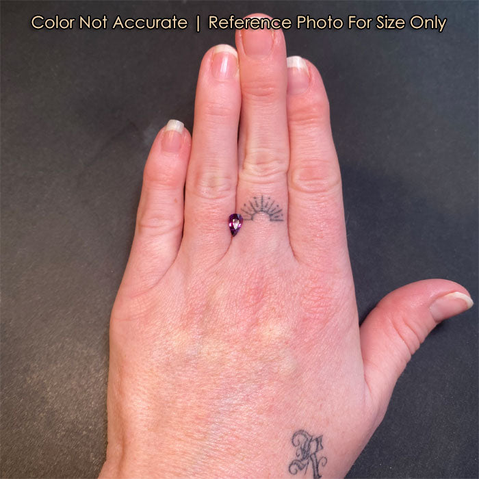 size reference of pink purple sapphire