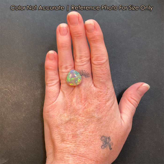size of pear opal on hand