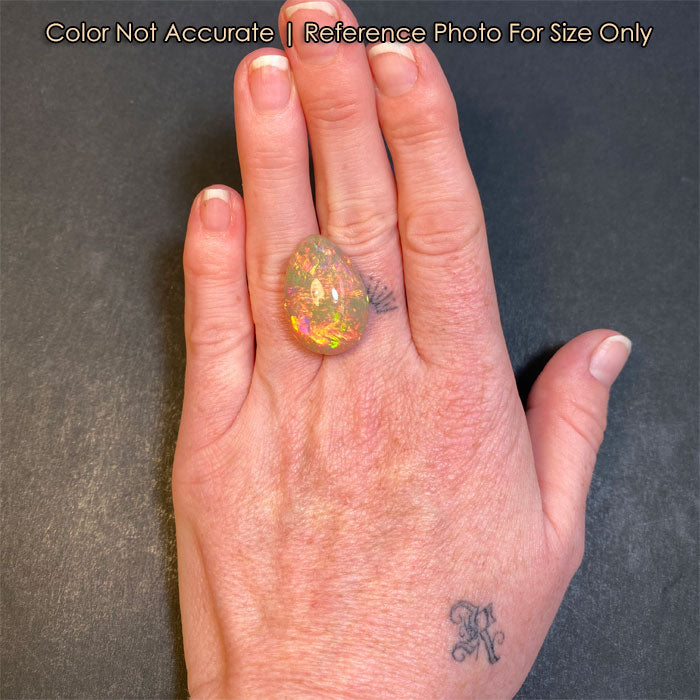 opal gemstone pear shape cabochon cut