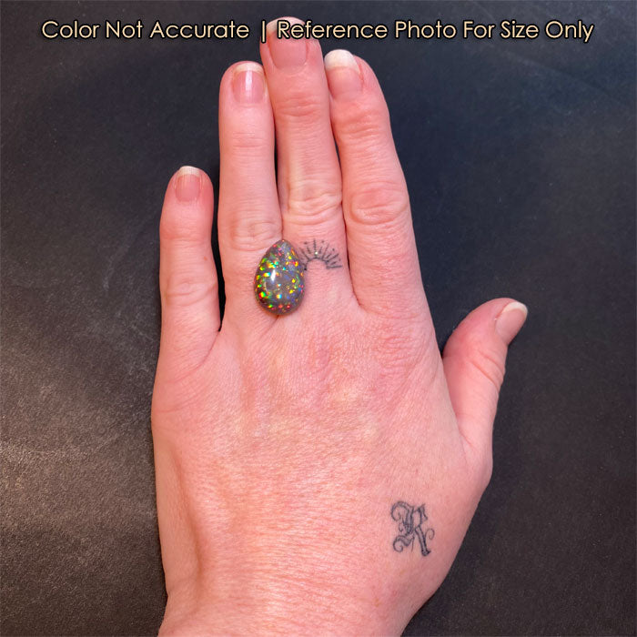 black opal gem on hand size