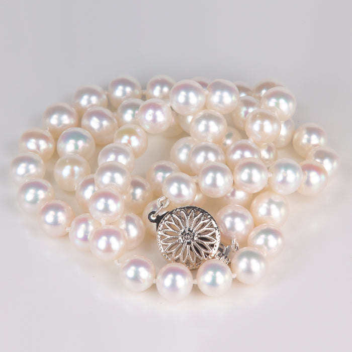 freshwater pearl necklace white gold clasp