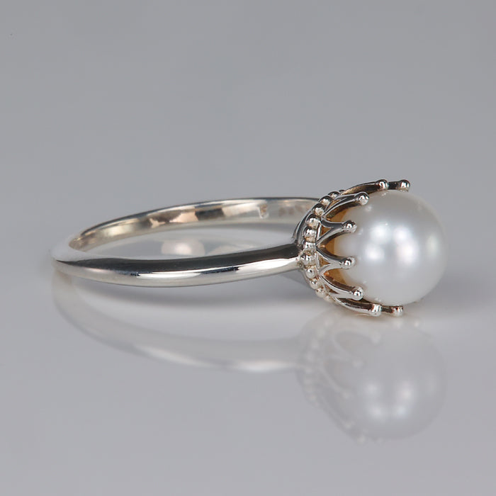 sterling pearl ring