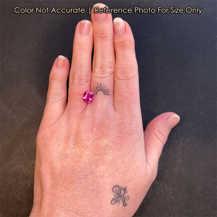 sapphire gem on hand antique cushion cut