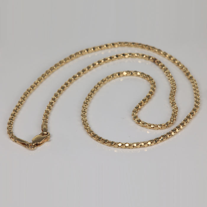popcorn style necklace in yellow gold 14k