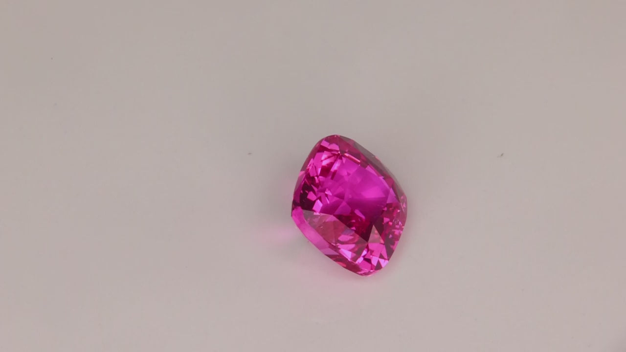 Antique Cushion Cut Pink Sapphire 3.32 Carats