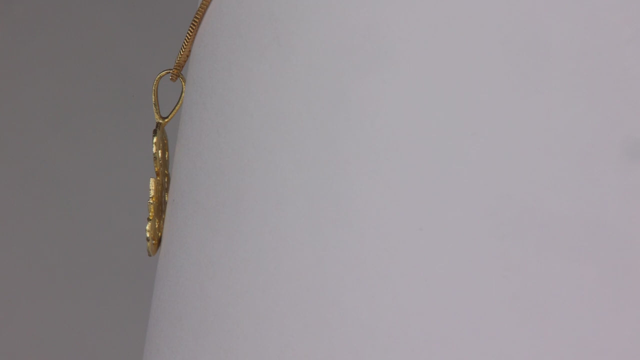 14K Yellow Gold I Love You Pendant