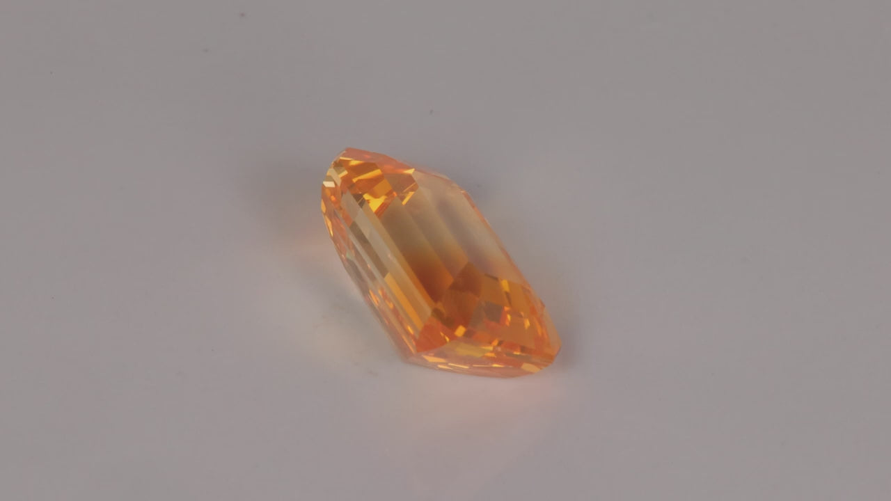 Emerald Cut BiColor Yellow Sapphire 3.55 Carats