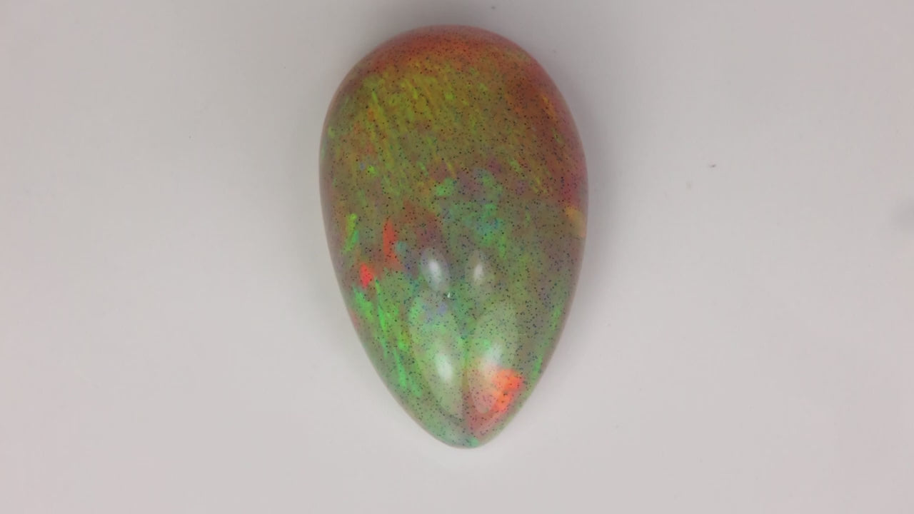 Pear Shape Cabochon Cut Semi Black Opal 17.14cts