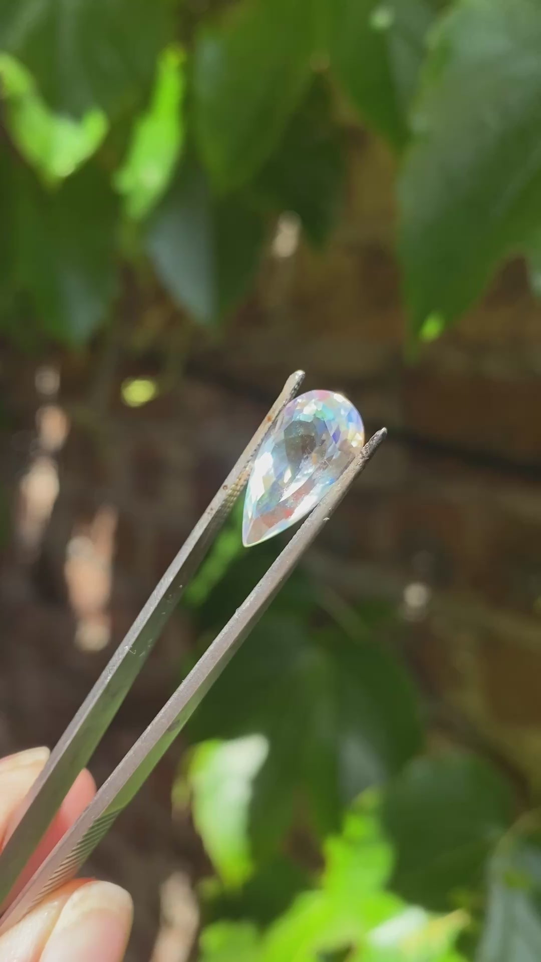 Pear Shape Brilliant Cut Rainbow Moonstone 5.39 Carats