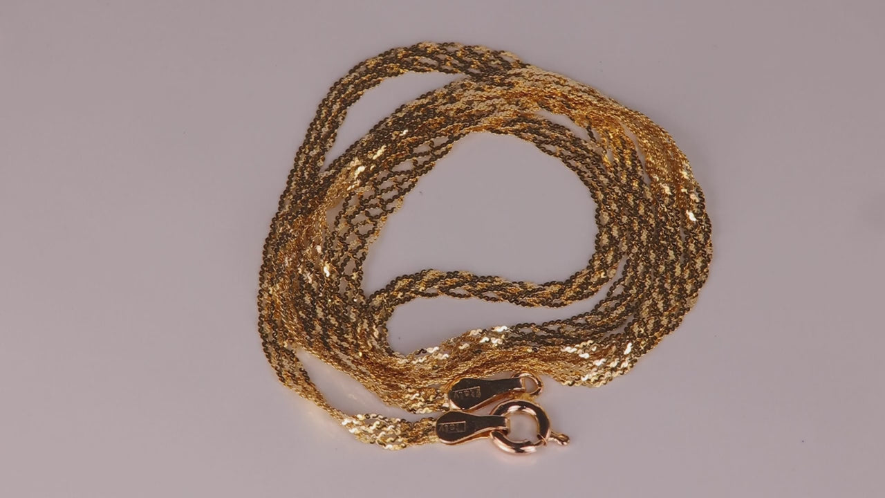 14K Yellow Gold Woven S Link Chain 18"