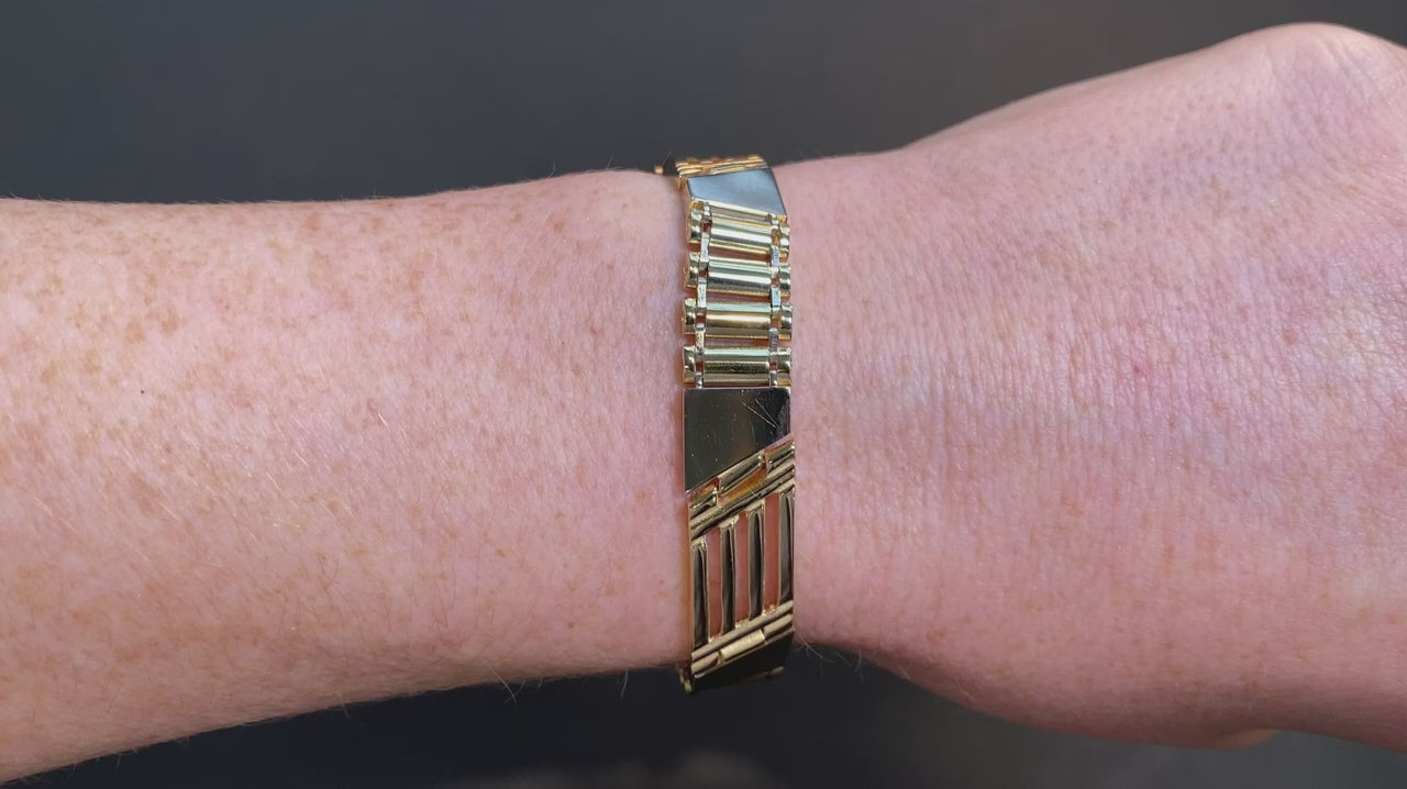 14K Two Tone White and Yellow Gold Link Bracelet