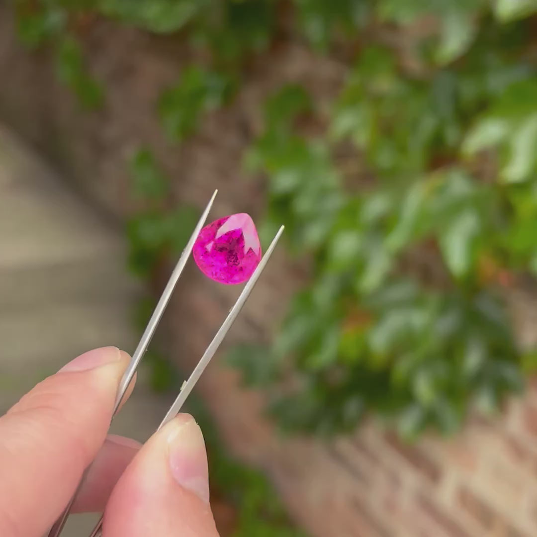 Pear Shape Mixed Portuguese Brilliant Cut Tourmaline 6.69 Carats