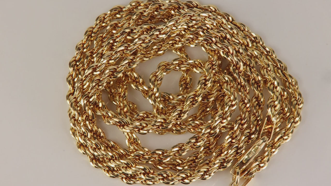 14K Yellow Gold Rope Chain 30"