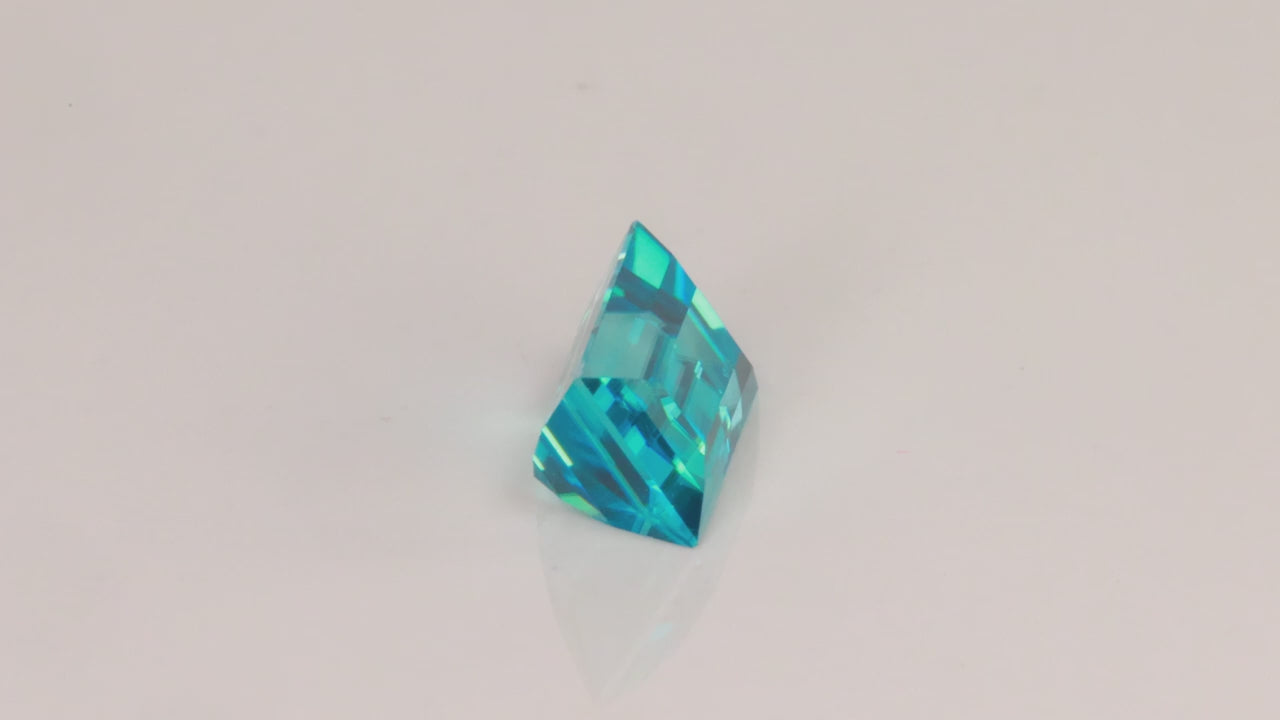 Rectangular Step Cut Blue Zircon 1.76 Carats