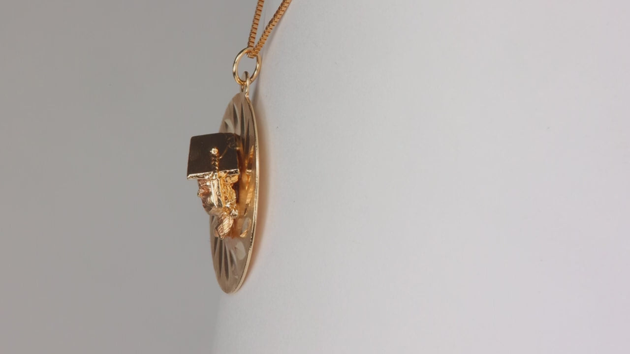 14K Yellow Gold Graduate Girl Pendant/Charm