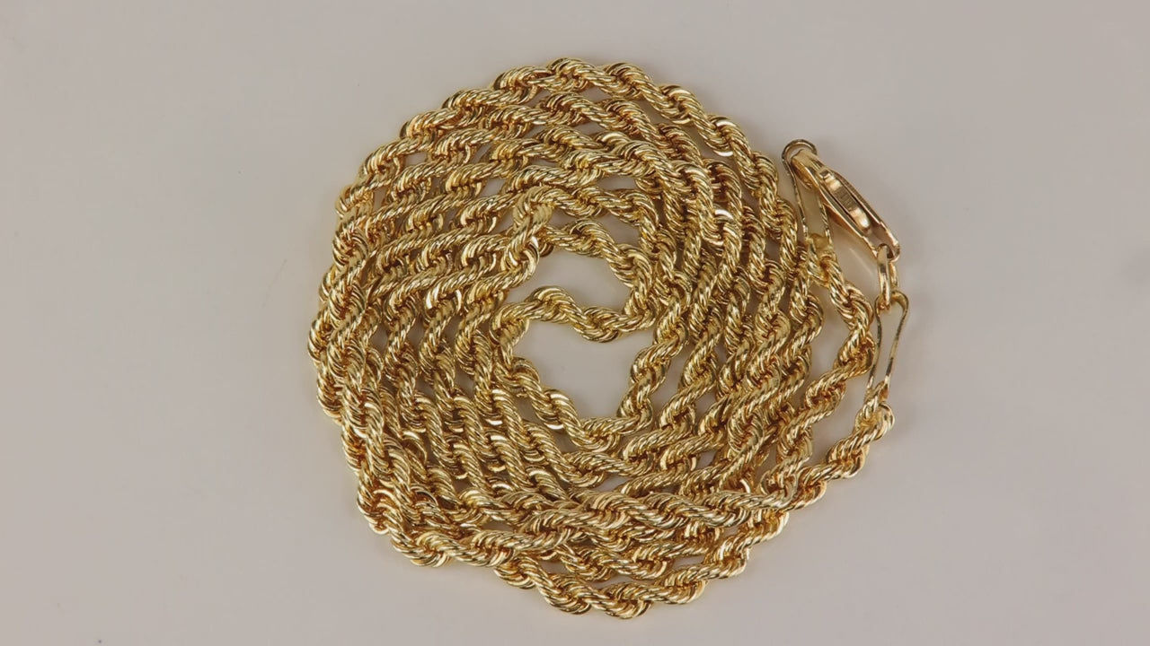 14K Yellow Gold Rope Chain 18"