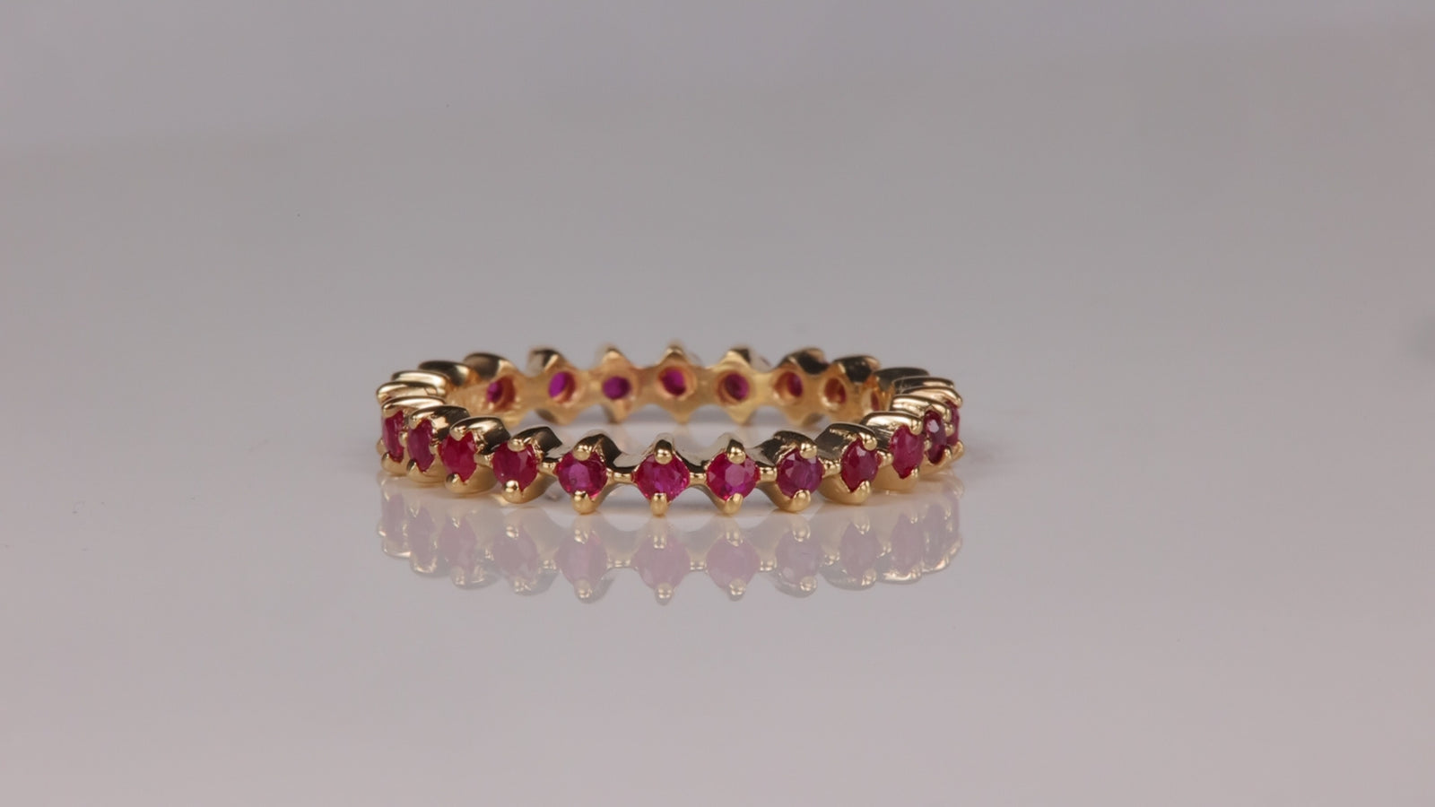 14K Yellow Gold Ruby Eternity Ring 1.00 Carats