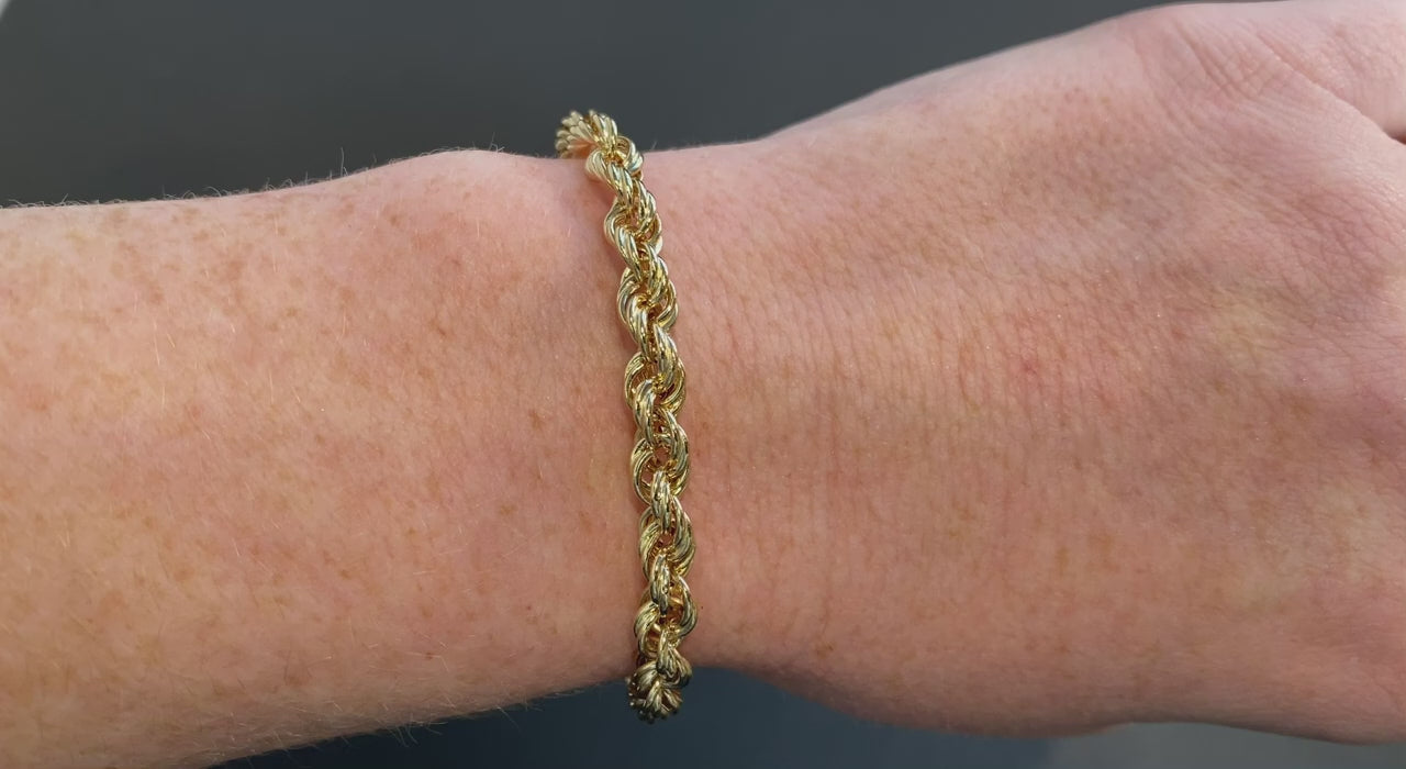 14K Yellow Gold Rope Bracelet
