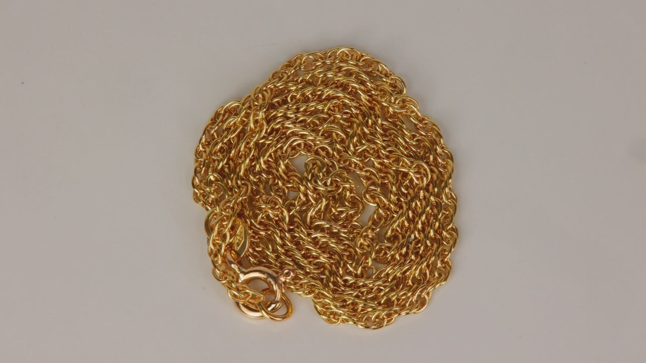 18K Yellow Gold Rope Link Chain 18"