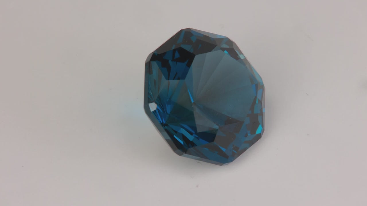 Hexagonal Brilliant Cut Blue Topaz from Brazil 22.07 Carats