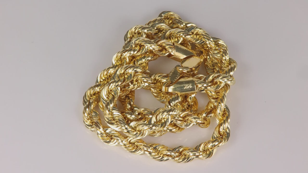 14K Yellow Gold Rope Chain 20"