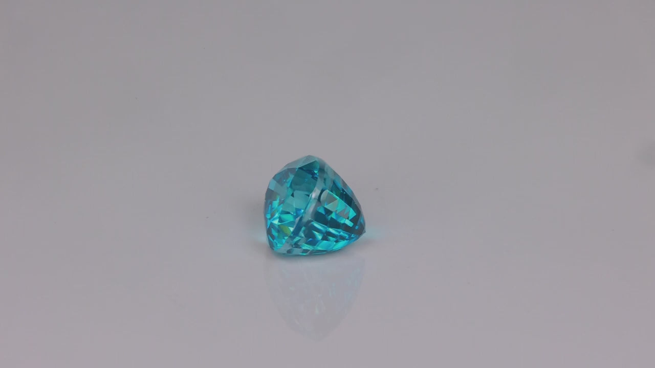 Pear Shape Step Brilliant Cut Blue Zircon 8.28cts