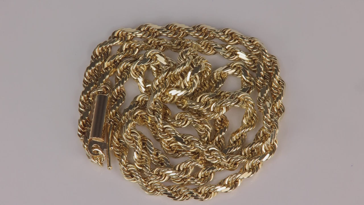14K Yellow Gold Rope Chain 19"